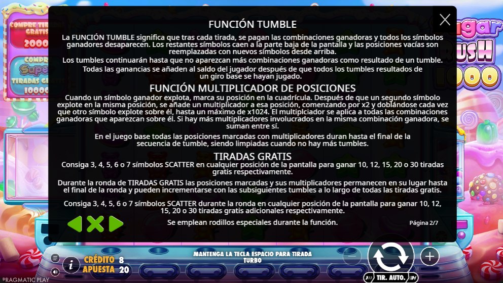 Bonificaciones y giros gratis Sugar Rush 1000 slots VIPbet casino y juegos en linea